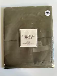 Restoration Hardware Sheer Silk Organza Drapery Olive Sage 50x96” SET TWO - Picture 1 of 4
