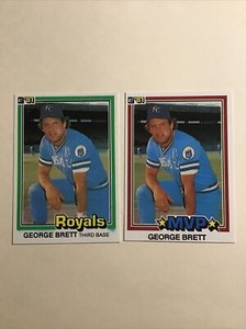 1981 Donruss MVP  #100 #491 GEORGE BRETT -2 CARDS LOT - NM-MINT 4722