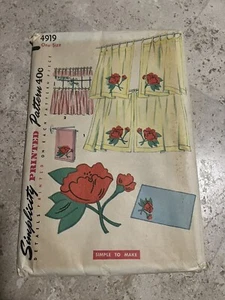 Vintage Simplicity printed pattern 4919 Curtains & Valances - Picture 1 of 6