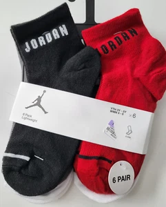 JORDAN everyday max 6 pack lightweight ankle socks 6pk Size S White Black Red - Picture 1 of 4