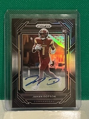 2022 Panini Chronicles Jahan Dotson Rookie Prizm Black Signatures Auto #PB-15 RC - Image 1 of 3