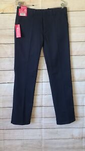 NWT Premium Authentic Schoolwear and Uniforms Navy Flat Front Pants Size 16H