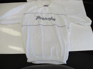 NOS Vintage 1980s PORSHA XXL T-Shirt WEISS BESTICKT Logo CREPE LOOK HERREN NEU - Bild 1 von 11
