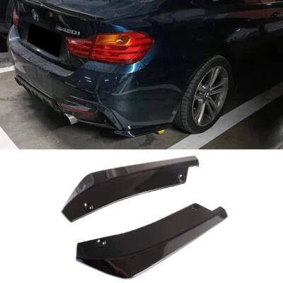 For BMW 420i 430i 440i Series Rear Bumper Lip Splitter Diffuser Glossy Black - Image 1 of 4