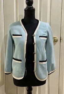 Marc Jacobs Blue Sherpa Fleece Lined Cardigan Sweater Size Small - Bild 1 von 11