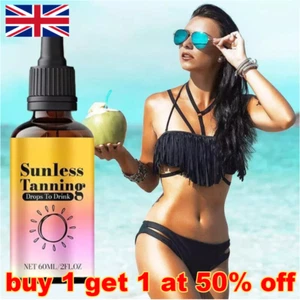Sunless Tanning Drops Drink, Drinkable Sunless Tanning Drops, Oral Drink 60Ml - Picture 1 of 10