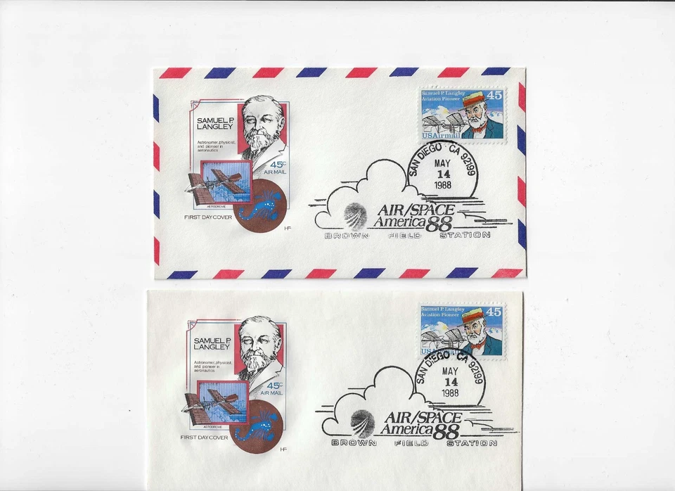 House of Farnam C118 Samuel Langley + variety with air border w/UO pictorial cxl - Image 1 of 1