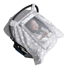 Baby Car Seat Cover with 2 Layers Windows Adjustable Peep & Breathable Mesh 