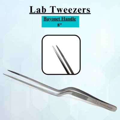 Pinzas de aderezo Micro Lab Bayoneta profesional Pinzas de acero inoxidable - 8" Foto 1 de 4