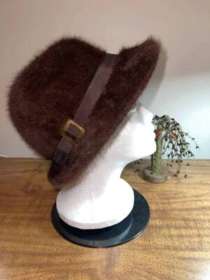 Women's KANGOL Brown Anora Wool Fedora Style Hat With Buckle-EUC - Image 1 of 4