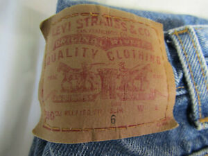 Levis Strauss 20 X 18 Sz 6 Slim Baby Blue Jeans 550 Heavy Denim Cotton Mexico