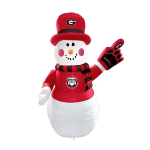 Georgia Bulldogs Football 7Ft Tall Inflatable Snowman Christmas Yard Inflatable - Picture 1 of 1