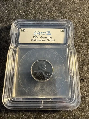 1958 - D Genuine Ruthenium Plated Wheat Penny - ICG Certified From ICG Ripz - Image 1 of 3