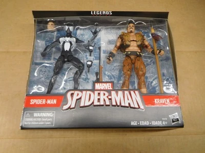 Pacote com 2 bonecos Marvel Legends Black Suit Spider-Man Kraven Last Hunt novo lacrado - Imagem 1 de 4