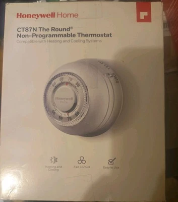 Honeywell Home CT87N Round Non-Programmable Thermostat for Heating Cooling - Image 1 of 2