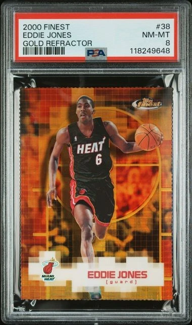 EDDIE JONES 2000 TOPPS FINEST GOLD REFRACTOR RARE INSERT HEAT PSA 8 POP 1 - Image 1 of 1