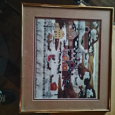 Charles Wysocki Invierno Paisaje Características Puente Cubierto Varios Graneros Foto 1 de 2