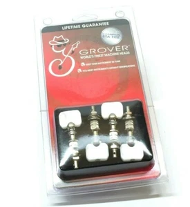Grover Nickel/Square Pearloid Button Perma-Tension 4-string Banjo Tuners 885N - Picture 1 of 2