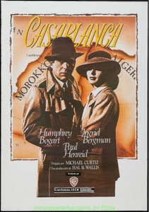 CASABLANCA MOVIE POSTER 1990's Spanish Commercial INGRID BERGMAN HUMPHREY BOGART - Picture 1 of 2