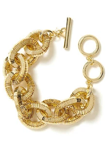 Banana Republic Women's Glimmer Glamour Statement Toggle Bracelet GOLD NWT 79.50 - Picture 1 of 12