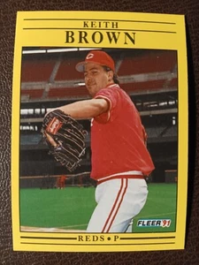 KEITH BROWN CINCINNATI REDS 1991 FLEER BASEBALL CARD #58 - Picture 1 of 1