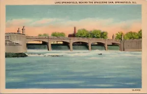 Lake Springfield, hinter dem Spaulding Dam, Springfield, Illinois Postkarte - Bild 1 von 2