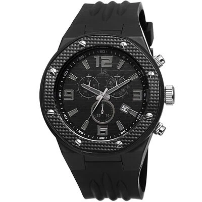 Nuevo Reloj Hombre Joshua & Sons JS62BK Todo Negro Cronógrafo Fecha Correa Silicona Foto 1 de 4