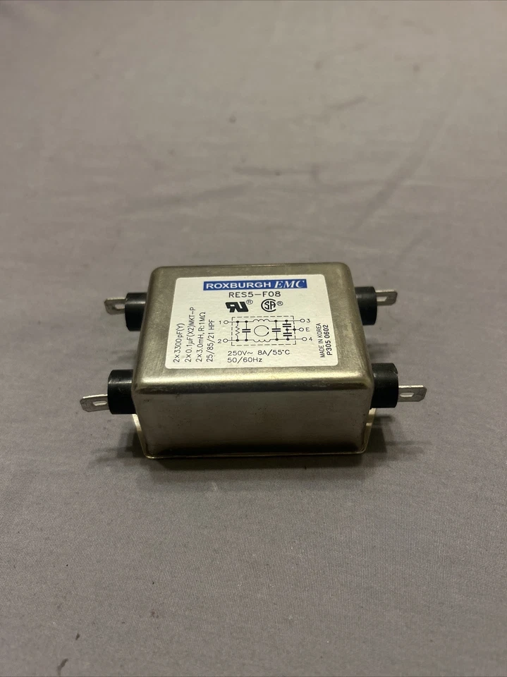 FILTRO DE RUIDO ROXBURGH MONOETAPA EMC RES5-F08 250VAC 8AMP (SIN PROBAR) Foto 1 de 1