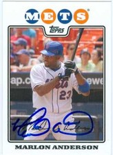 Marlon Anderson autographed baseball card (New York Mets) 2008 Topps #147