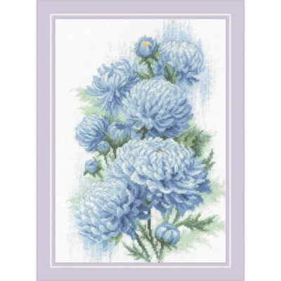 Riolis counted cross stitch kit "Delicate Chrysanthemums", 21x30cm, DIY - image 1 of 2