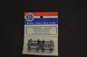 EB Products T-125B HO-Scale Bettendorf RP 25 Trucks Smooth Black Wheels - Picture 1 of 3