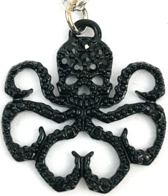 Collar de acero inoxidable con logotipo de Hydra negro Agents of SHIELD de Marvel Comics programa de televisión ABC Foto 1 de 3