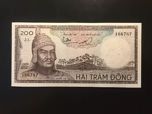 Vietnam South 200 Dong 1966 Pick 20a (Watermark: Demon’s Head) UNC - Picture 1 of 2