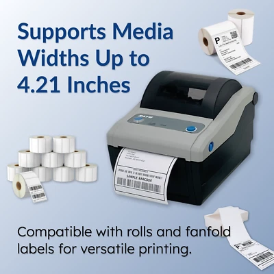SATO CG412DT Cheap Direct Thermal Barcode Label Printer USB LAN with Cables - Image 1 of 4