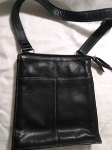 Vintage Wilsons Leder Pelle Handtasche Studio schwarz Leder Schultertasche Klappe Top - Bild 1 von 5