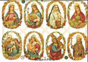 German SILVER GLITTER Scrap Die Cut - Christmas Easter Jesus Religious EF7334G - Picture 1 of 1