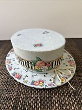 Mary Engelbreit Blue Hat Shaped Gift Flowers Storage Box Floral MIchel & Co