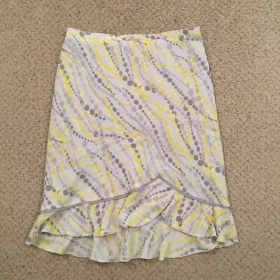 Falda Lápiz B. Moss Talla 8 Hasta la Rodilla Forrada Gris Amarillo Geométrica Nueva Foto 1 de 4