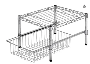Honey-Can-Do Plated Steel Stacking Cabinet Organizer SHF-01867 Chrome - Picture 1 of 6