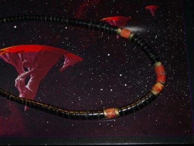 CALIFORNIA VINTAGE 1970's BEACH WEAR 16" BLACK SURFER NECKLACE -NICE! #15 - Image 1 of 2