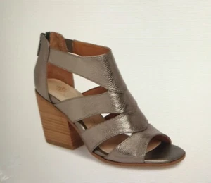 ISOLA sz 10 Rona bronze Anthracite metallic leather chunky high heel sandals NIB - Picture 1 of 11