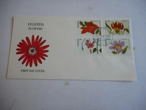 Uganda 1988 SG633/4, 636,640 Flowers Part Set FDC - Picture 1 of 3