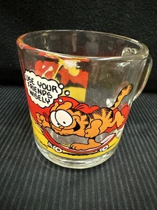 GARFIELD-ODIE-1978 MCDONALD Glass Coffee Mug Cup “Use Your Friends Wisely “ - Picture 1 of 8