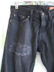 Jean Shop Mick authentic black distressed destroyed selvedge jeans 30 32 - Picture 1 of 11