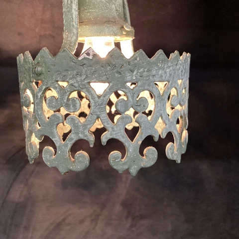 Spanish revival ceiling light Spanish hearts silhouette 12x7 Cover