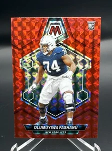 2024 Panini Mosaic Olumuyiwa Fashanu Red Mosaic Prizm (RC) #311 New York Jets - Picture 1 of 2