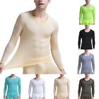 Classic Mens Thermal Ice Silk Slim Fit Top Long Sleeve T Shirt for Men