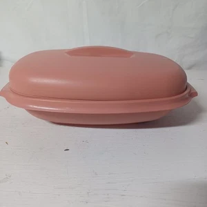 Vtg Tupperware 6 Cup Veggie Steamer 3 pc Set for Microwave Dusty Rose 1273-5 - Picture 1 of 12