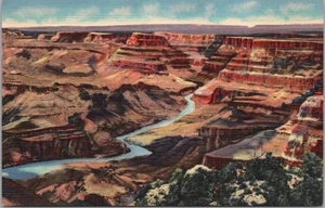 Postal de lino Grand Canyon 1941 "Norte de la Watch Tower at Desert View" - Imagen 1 de 2