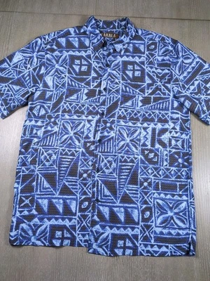 Kahala 男式 Haiwian 衬衫 Med 状况完好蓝色 — 第 1/4 张图片